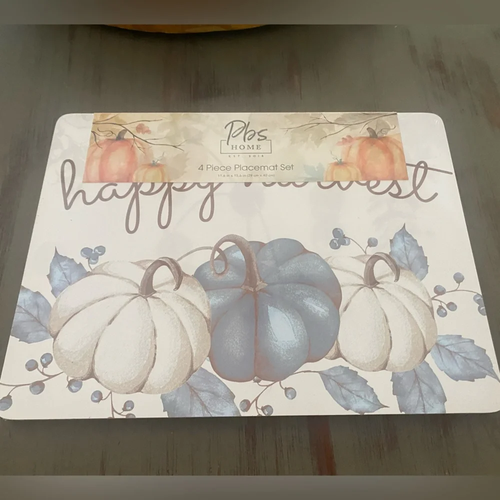 PBS home Happy Harvest cork placemat set of 4 - Brand new!  LAST SET
